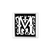 Monogram initiaal letter M Rubberstempel (Afrduk)