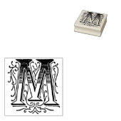  Monogram  initiaal letter M Rubberstempel (Gestempeld)