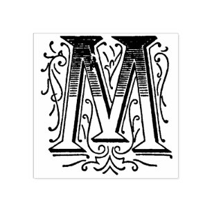  Monogram  initiaal letter M Rubberstempel