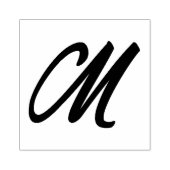 Monogram Initiaal letter M Rubberstempel (Afrduk)