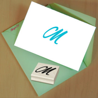 Monogram Initiaal letter M Rubberstempel
