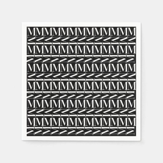 Monogram Initiaal letter M Servetten (Voorkant)