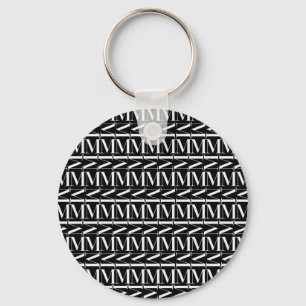 Monogram Initiaal letter M Sleutelhanger