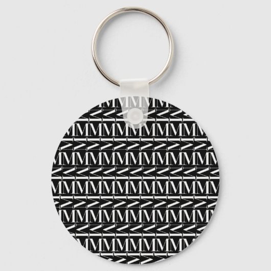 Monogram Initiaal letter M Sleutelhanger (Voorkant)