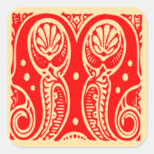  monogram Initiaal letter M Vierkante Sticker (Voorkant)
