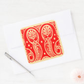  monogram Initiaal letter M Vierkante Sticker (Envelop)