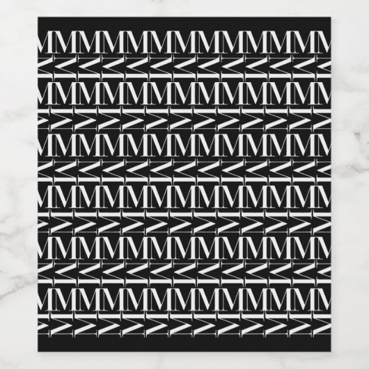 Monogram Initiaal letter M Wijn Etiket (Enkel label)