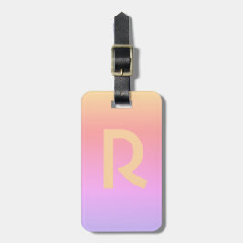 Monogram Initiaal Letter Modern Roze Stijlvol Bagagelabel