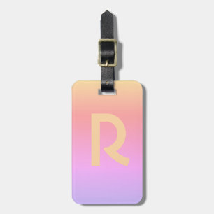 Monogram Initiaal Letter Modern Roze Stijlvol Bagagelabel