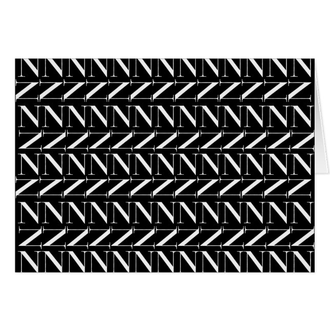 Monogram Initiaal letter N (Voorkant Horizontaal)