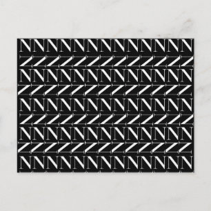 Monogram Initiaal letter N Briefkaart
