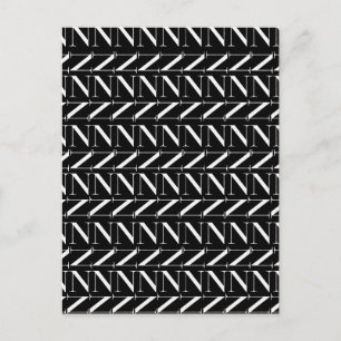 Monogram Initiaal letter N Briefkaart