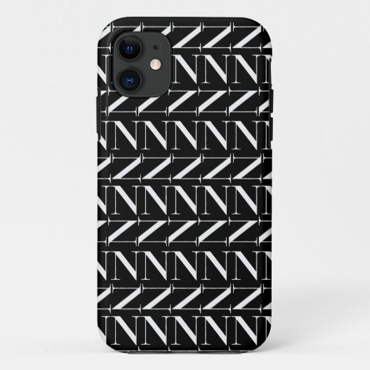 Monogram Initiaal letter N Case-Mate iPhone Case (Achterkant)