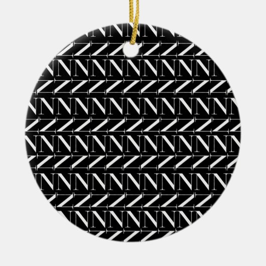 Monogram Initiaal letter N Keramisch Ornament (Voorkant)