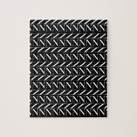Monogram Initiaal letter N Legpuzzel (Verticaal)