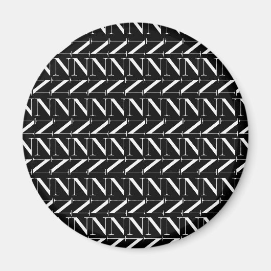 Monogram Initiaal letter N Magneet (Voorkant)