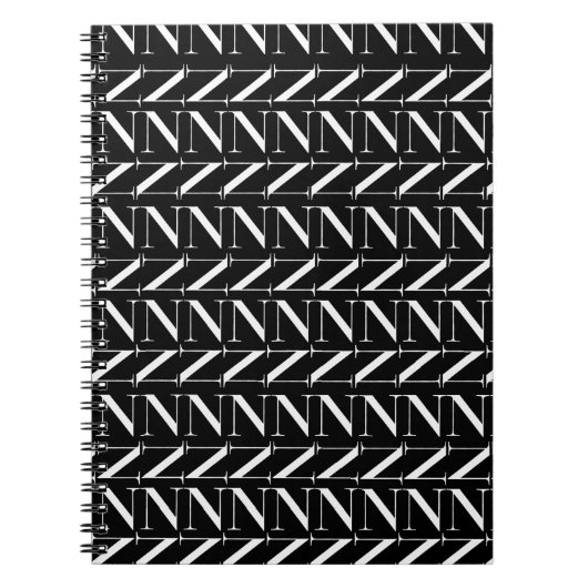 Monogram Initiaal letter N Notitieboek (Voorkant)