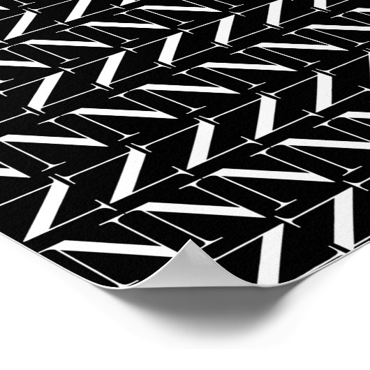 Monogram Initiaal letter N Poster (Hoek)