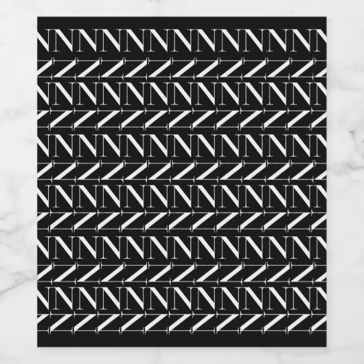 Monogram Initiaal letter N Wijn Etiket (Enkel label)