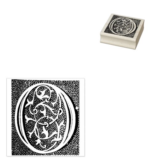 Monogram  initiaal letter O Rubberstempel (Gestempeld)
