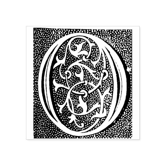  Monogram  initiaal letter O Rubberstempel (Afrduk)