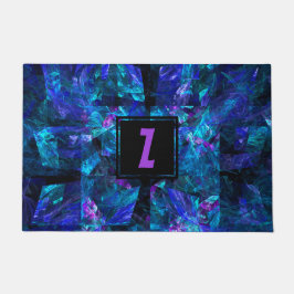 Monogram Initiaal Letter over lichtblauw Deurmat