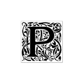 Monogram initiaal letter P Rubberstempel (Afrduk)