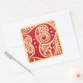 monogram Initiaal letter p Vierkante Sticker (Envelop)