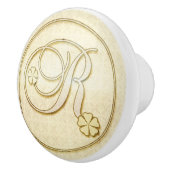 monogram Initiaal letter R Keramische Knop (Rechts)