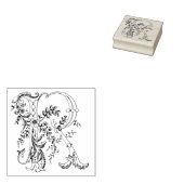 Monogram Initiaal Letter R Rubberstempel (Gestempeld)