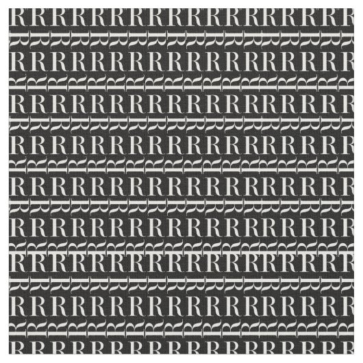 Monogram Initiaal letter R Stof (Close Up)