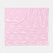 Monogram initiaal letter roze wit aanpassen fleece deken (Voorkant (Horizontaal))