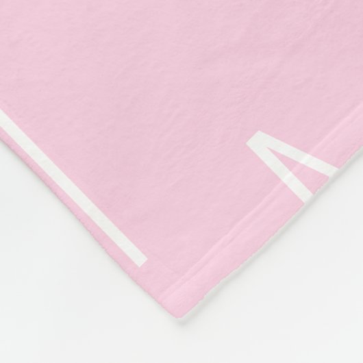 Monogram initiaal letter roze wit aanpassen fleece deken (Hoek)