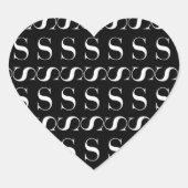 Monogram Initiaal letter S Hart Sticker (Voorkant)