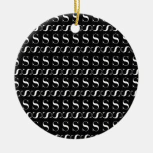 Monogram Initiaal letter S Keramisch Ornament