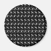 Monogram Initiaal letter S Magneet (Voorkant)