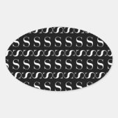 Monogram Initiaal letter S Ovale Sticker (Voorkant)