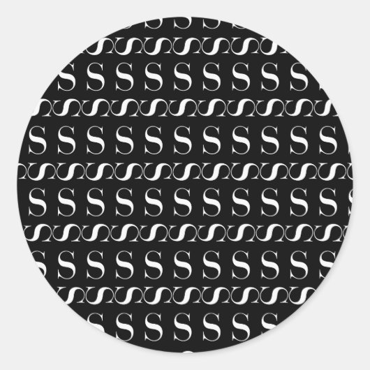 Monogram Initiaal letter S Ronde Sticker (Voorkant)