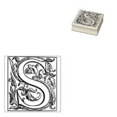 Monogram  initiaal letter S Rubberstempel (Gestempeld)