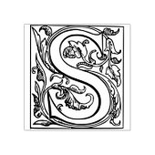 Monogram  initiaal letter S Rubberstempel (Afrduk)