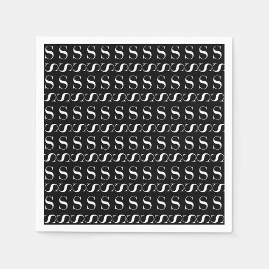 Monogram Initiaal letter S Servet (Voorkant)