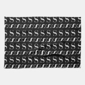 Monogram Initiaal letter S Theedoek (Horizontaal)