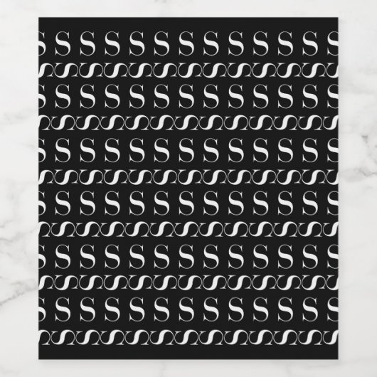 Monogram Initiaal letter S Wijn Etiket (Enkel label)