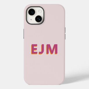 Monogram Initiaal Letter Simple Blush Pink Modern Case-Mate iPhone 14 Hoesje