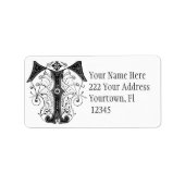 Monogram Initiaal letter T adreslabel Etiket (Voorkant)