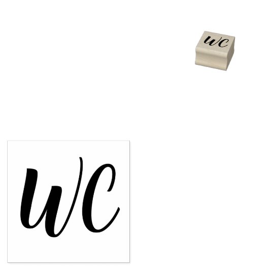Monogram Initiaal Letter ( uw initialen ) Rubberstempel (Gestempeld)