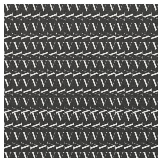 Monogram Initiaal letter V Stof (Close Up)