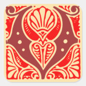 monogram Initiaal letter V Vierkante Sticker (Voorkant)