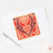monogram Initiaal letter V Vierkante Sticker (Envelop)