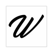 Monogram Initiaal letter W Rubberstempel (Afrduk)